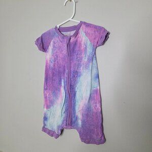 LITTLE SLEEPIES Purple Tie Dye Shorts Zip Pajamas